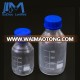 Amber clear chemistry reagent bottle with plastic blue screw cap